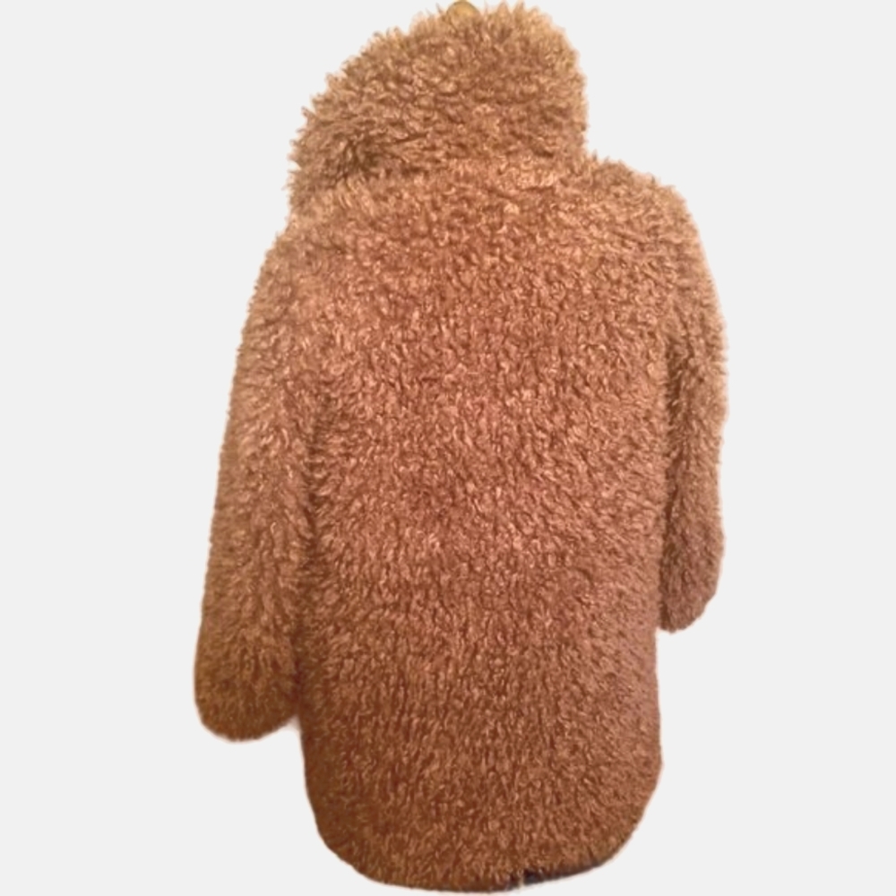 NWOT | ZARA OUTERWEAR | Warm Light Brown | Faux Fur Shearling Coat | Size: XS - Picture 4 of 16
